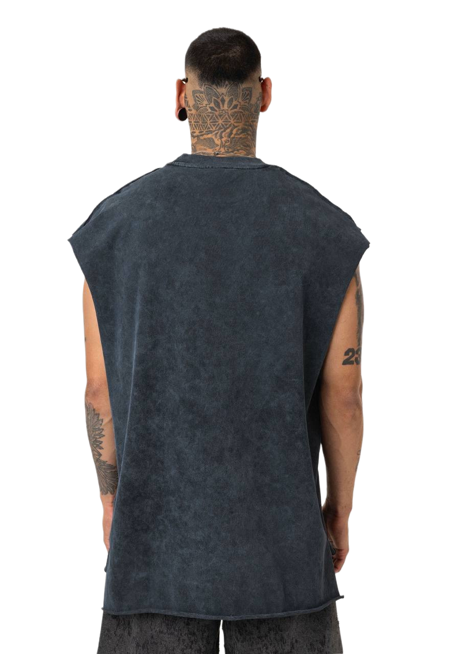 Storm Tank Smoke Gray – Oversized Acid Wash Tank Top | OHO