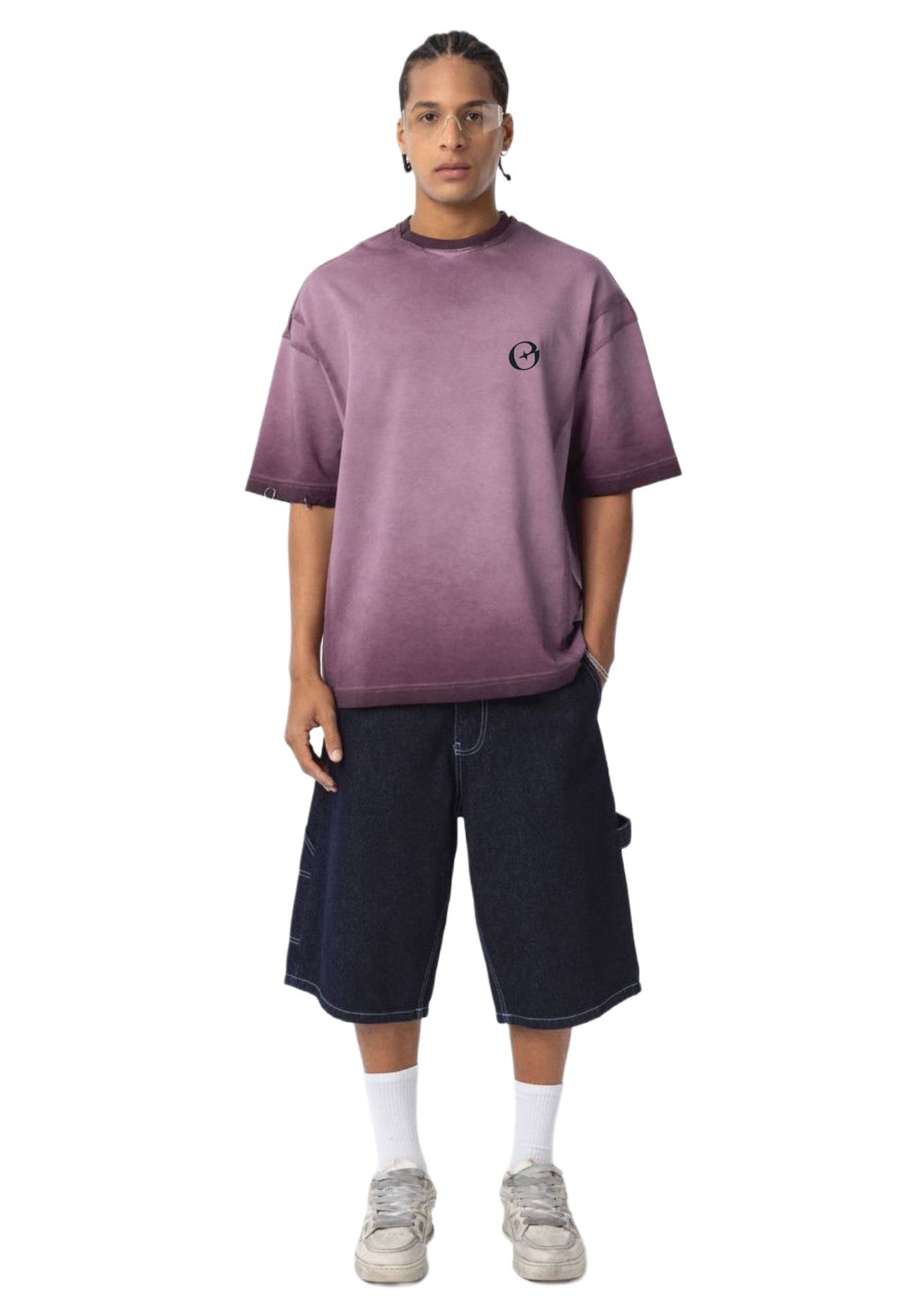 Shadow Fade T-Shirt Red Plum – Oversized Streetwear | OHO