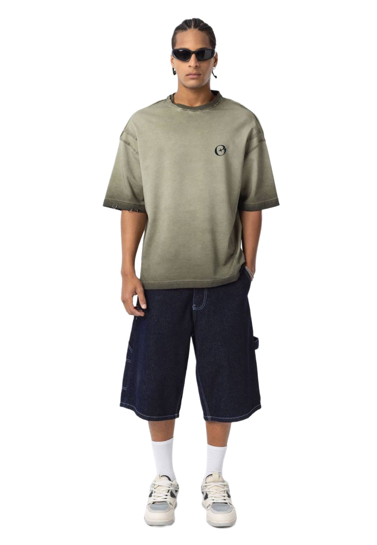 Shadow Fade T-Shirt Green Olive – Oversized Streetwear | OHO