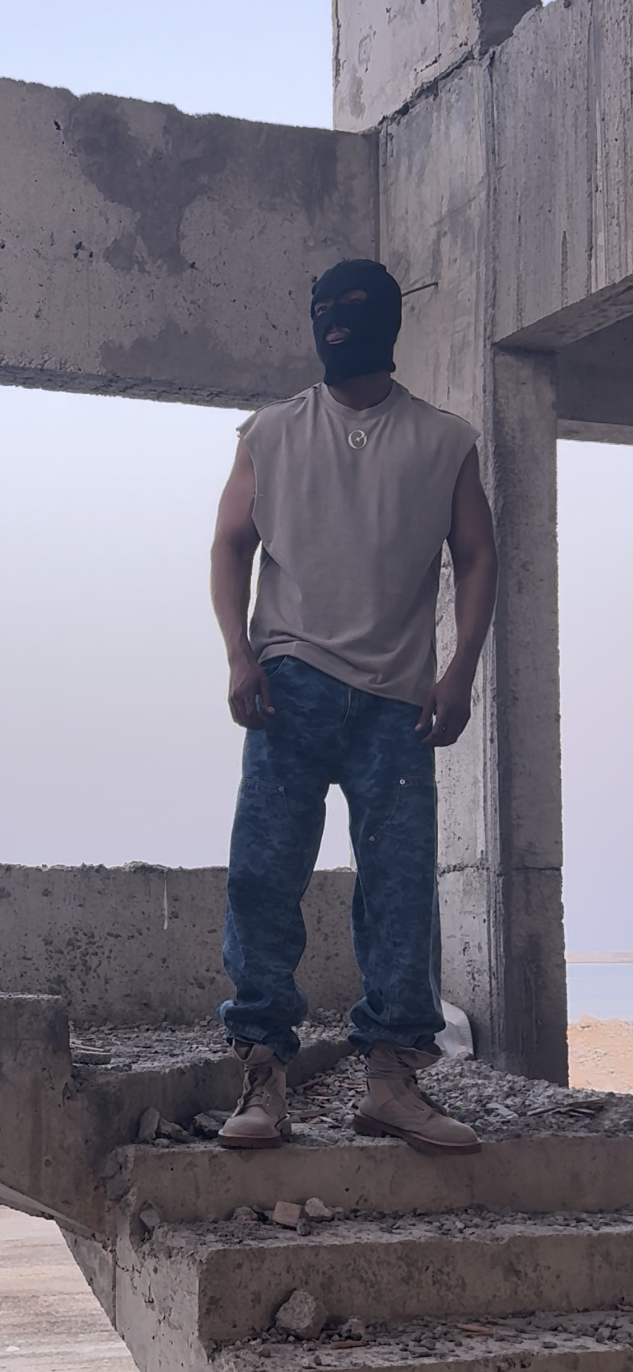 Storm Tank Yellowish Gray – Oversized Acid Wash Tank Top | OHO