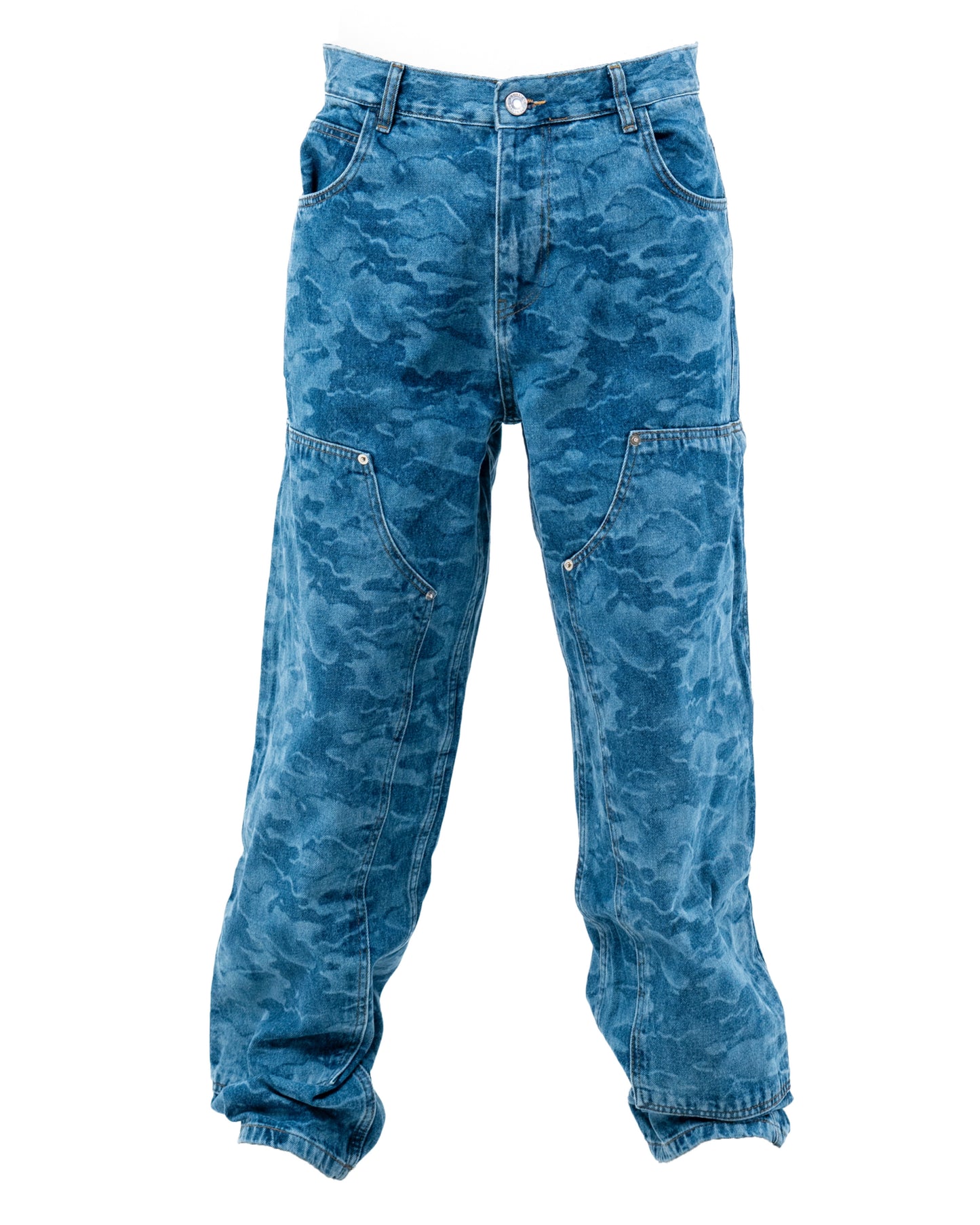 Stormy Blue Camo Denim – Camouflage Streetwear Jeans | OHO