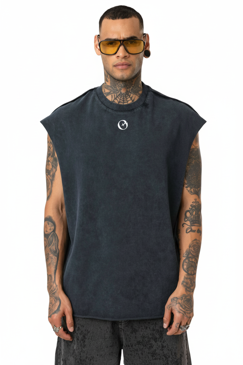Navy Sleeveless - Sfondo Bianco